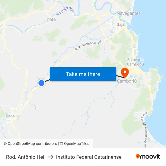 Rod. Antônio Heil to Instituto Federal Catarinense map