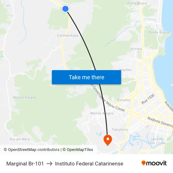 Marginal Br-101 to Instituto Federal Catarinense map