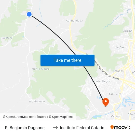 R. Benjamin Dagnone, 1752 to Instituto Federal Catarinense map