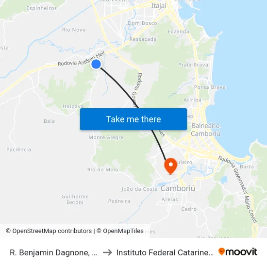 R. Benjamin Dagnone, 491 to Instituto Federal Catarinense map