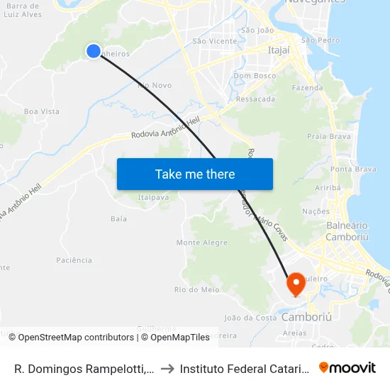 R. Domingos Rampelotti, 4600 to Instituto Federal Catarinense map