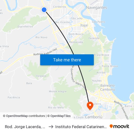 Rod. Jorge Lacerda, 77 to Instituto Federal Catarinense map