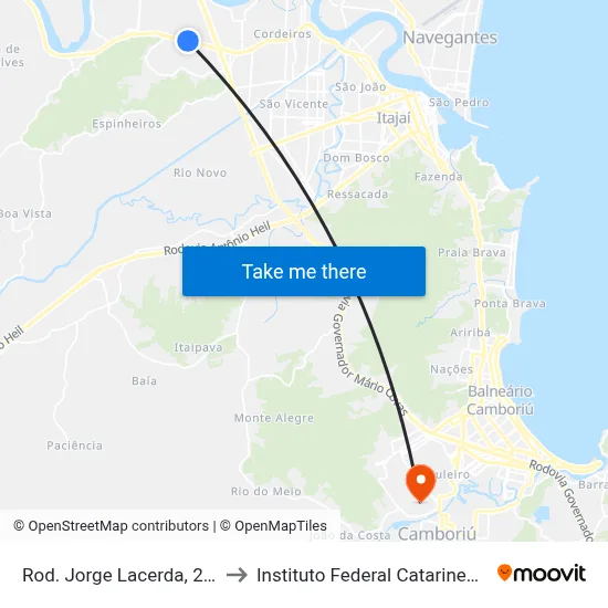 Rod. Jorge Lacerda, 222 to Instituto Federal Catarinense map