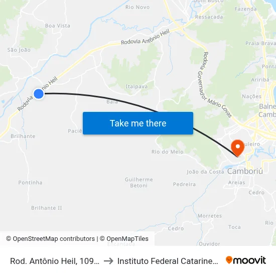 Rod. Antônio Heil, 10900 to Instituto Federal Catarinense map