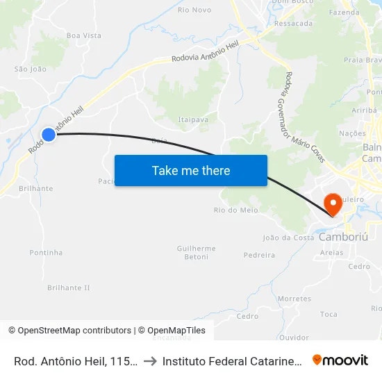 Rod. Antônio Heil, 11556 to Instituto Federal Catarinense map