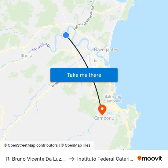 R. Bruno Vicente Da Luz, 6020 to Instituto Federal Catarinense map