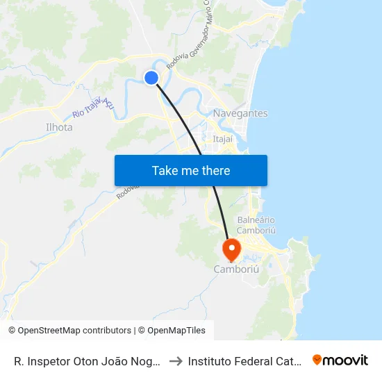 R. Inspetor Oton João Nogueira, 985 to Instituto Federal Catarinense map