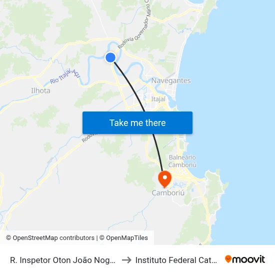 R. Inspetor Oton João Nogueira, 308 to Instituto Federal Catarinense map
