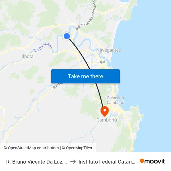 R. Bruno Vicente Da Luz, 5720 to Instituto Federal Catarinense map