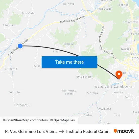 R. Ver. Germano Luís Viêira, 6479 to Instituto Federal Catarinense map