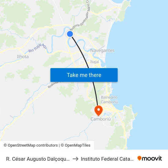 R. César Augusto Dalçoquio, 5161 to Instituto Federal Catarinense map