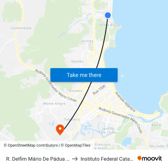 R. Delfim Mário De Pádua Peixoto to Instituto Federal Catarinense map
