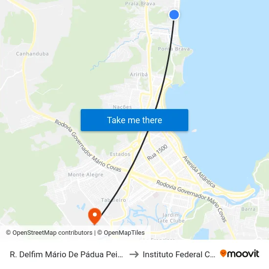 R. Delfim Mário De Pádua Peixoto, 1042-1122 to Instituto Federal Catarinense map