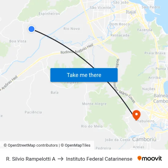 R. Silvio Rampelotti A to Instituto Federal Catarinense map
