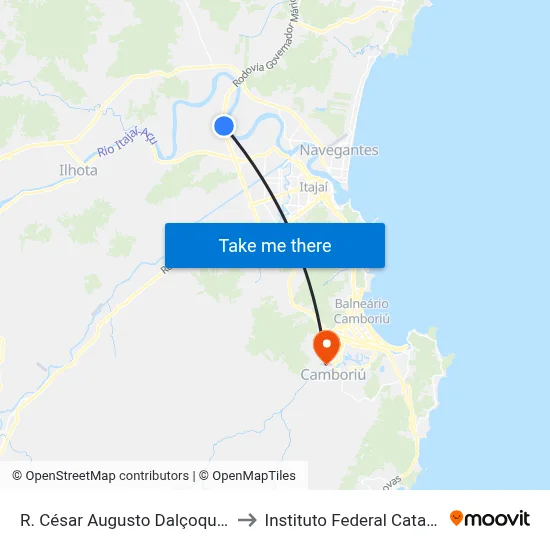 R. César Augusto Dalçoquio, 2509 to Instituto Federal Catarinense map
