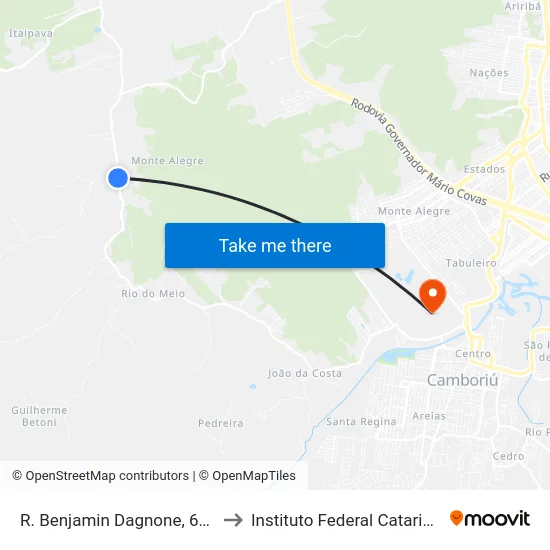 R. Benjamin Dagnone, 6047 A to Instituto Federal Catarinense map