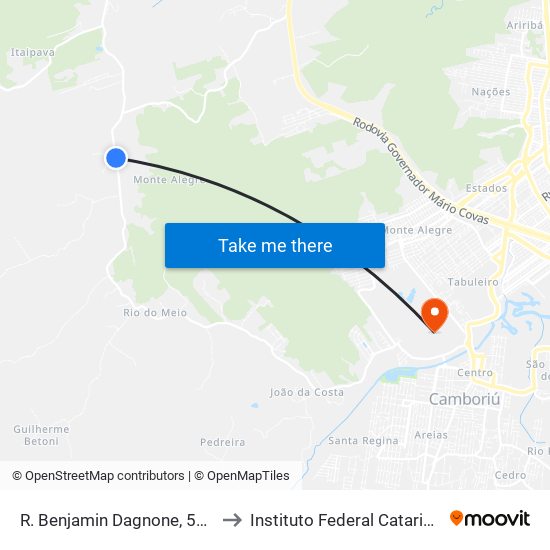 R. Benjamin Dagnone, 5585 B to Instituto Federal Catarinense map