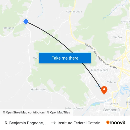 R. Benjamin Dagnone, 3065 to Instituto Federal Catarinense map
