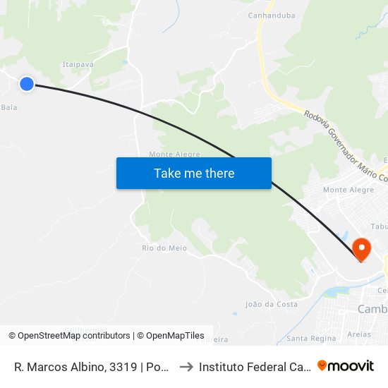 R. Marcos Albino, 3319 | Ponto Final Baia to Instituto Federal Catarinense map