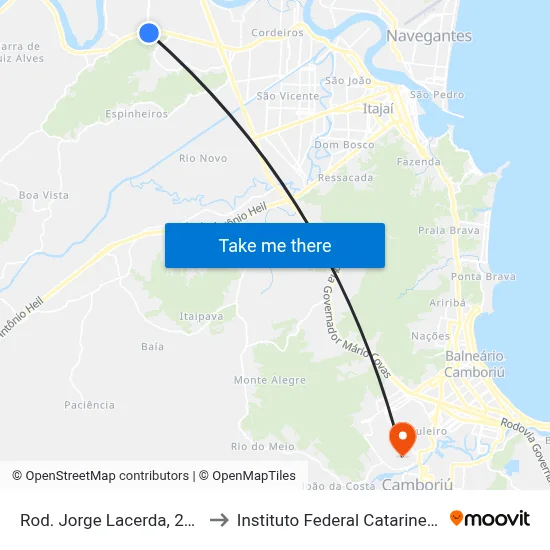 Rod. Jorge Lacerda, 2471 to Instituto Federal Catarinense map