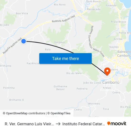 R. Ver. Germano Luís Vieira, 4844 to Instituto Federal Catarinense map