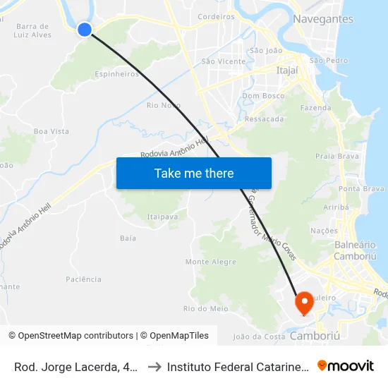 Rod. Jorge Lacerda, 4757 to Instituto Federal Catarinense map