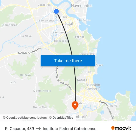 R. Caçador, 439 to Instituto Federal Catarinense map