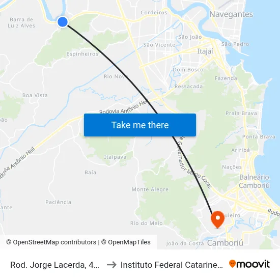 Rod. Jorge Lacerda, 4440 to Instituto Federal Catarinense map