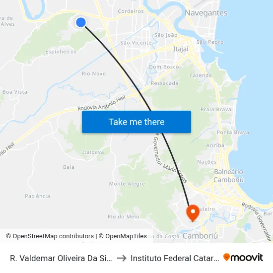 R. Valdemar Oliveira Da Silva, 472 to Instituto Federal Catarinense map