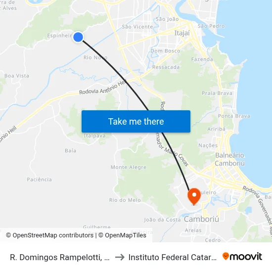 R. Domingos Rampelotti, 2650 B to Instituto Federal Catarinense map