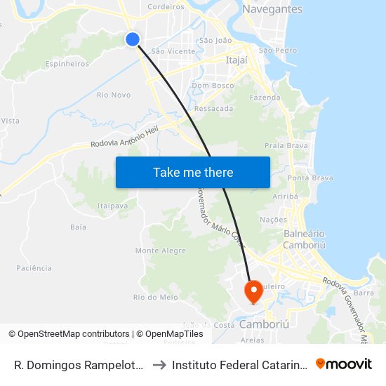 R. Domingos Rampelotti, 81 to Instituto Federal Catarinense map