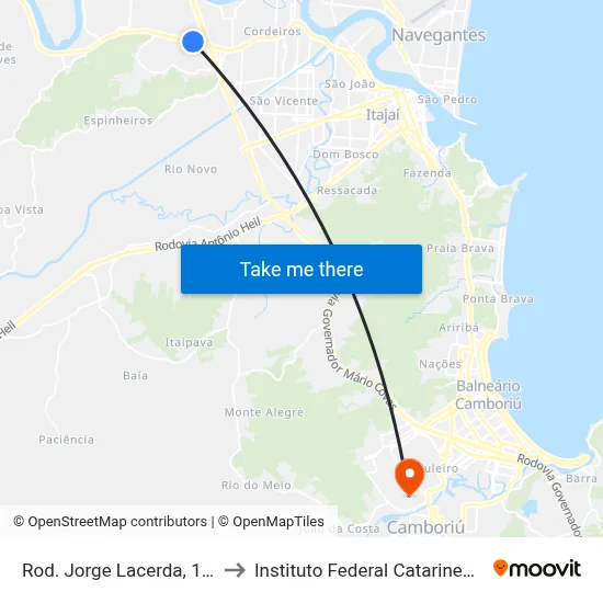 Rod. Jorge Lacerda, 122 to Instituto Federal Catarinense map