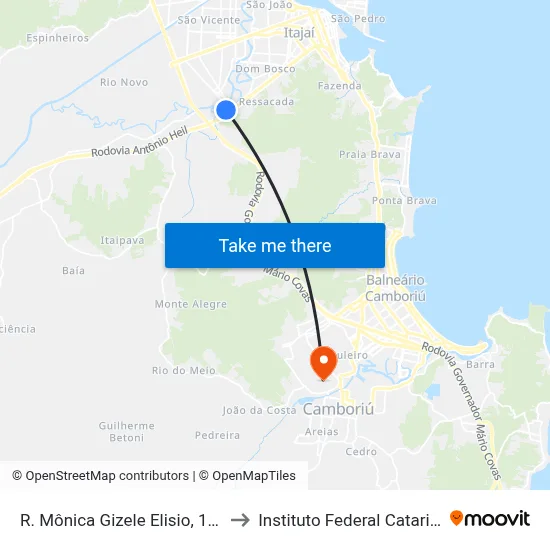 R. Mônica Gizele Elisio, 129-491 to Instituto Federal Catarinense map