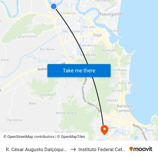 R. César Augusto Dalçoquio, 780-844 to Instituto Federal Catarinense map