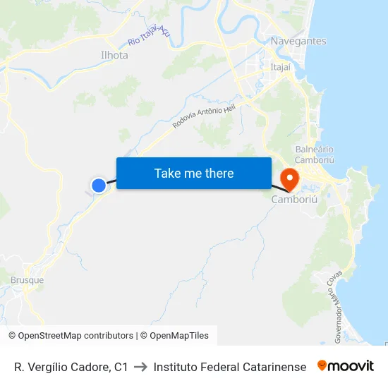 R. Vergílio Cadore, C1 to Instituto Federal Catarinense map