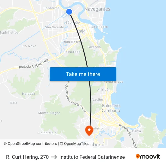 R. Curt Hering, 270 to Instituto Federal Catarinense map