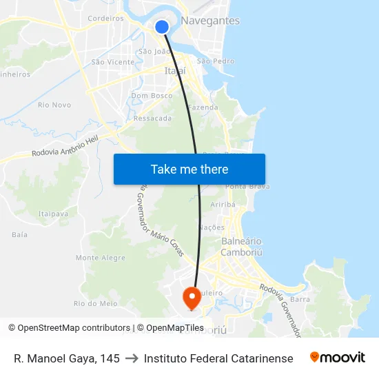 R. Manoel Gaya, 145 to Instituto Federal Catarinense map