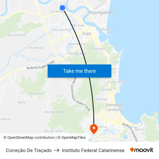 Correção De Traçado to Instituto Federal Catarinense map