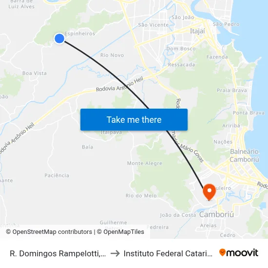R. Domingos Rampelotti, 5476 to Instituto Federal Catarinense map