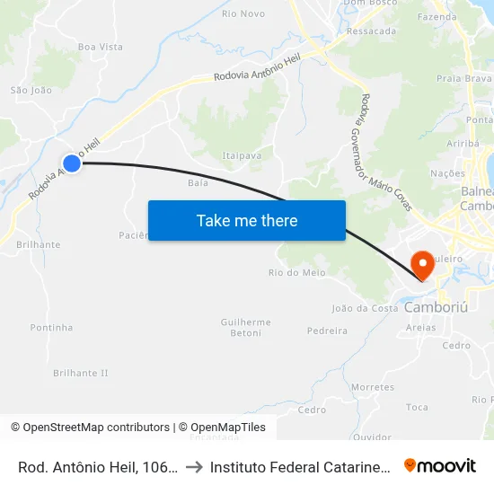 Rod. Antônio Heil, 10695 to Instituto Federal Catarinense map
