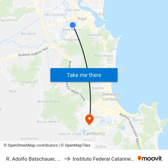 R. Adolfo Batschauer, 619 to Instituto Federal Catarinense map