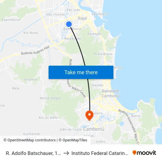 R. Adolfo Batschauer, 1084 to Instituto Federal Catarinense map