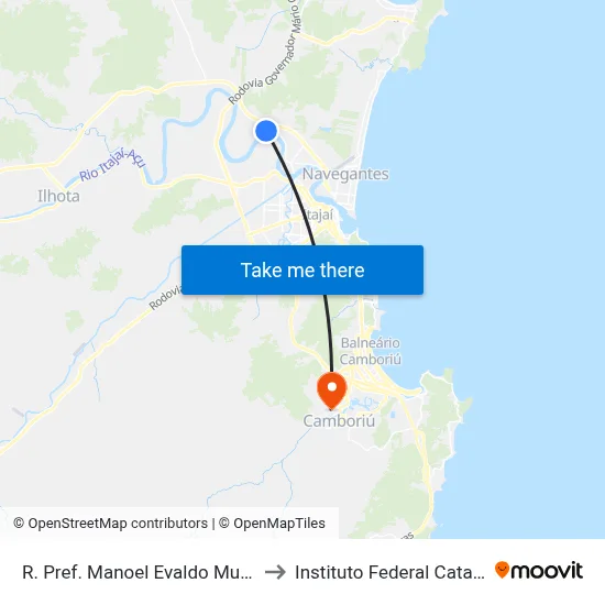 R. Pref. Manoel Evaldo Muller, 3099 to Instituto Federal Catarinense map