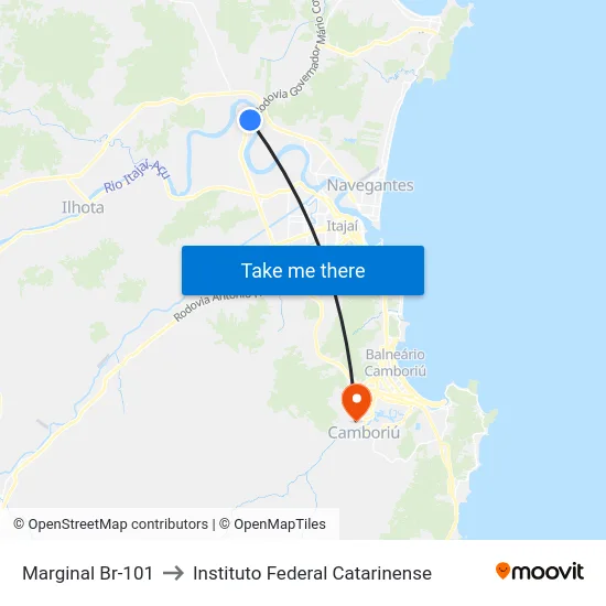 Marginal Br-101 to Instituto Federal Catarinense map