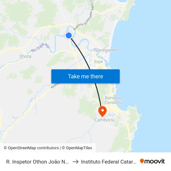 R. Inspetor Othon João Nogueira to Instituto Federal Catarinense map