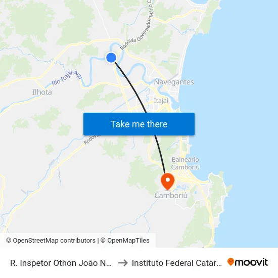 R. Inspetor Othon João Nogueira to Instituto Federal Catarinense map
