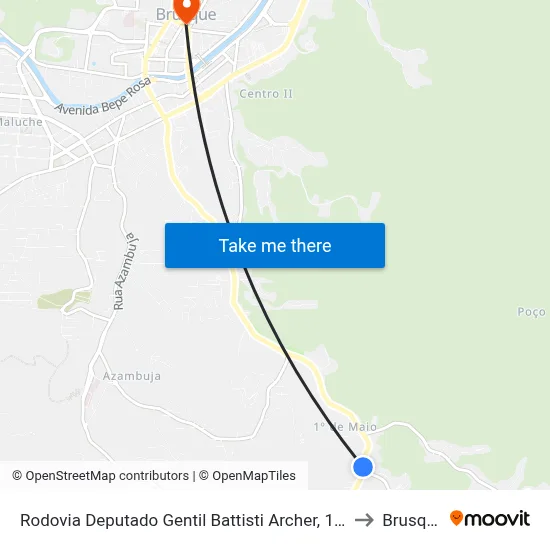 Rodovia Deputado Gentil Battisti Archer, 1016 to Brusque map