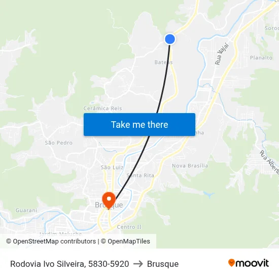 Rodovia Ivo Silveira, 5830-5920 to Brusque map