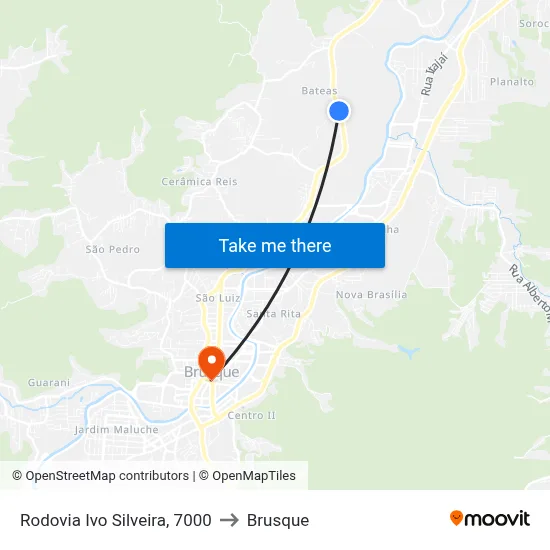 Rodovia Ivo Silveira, 7000 to Brusque map