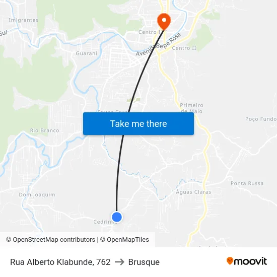 Rua Alberto Klabunde, 762 to Brusque map